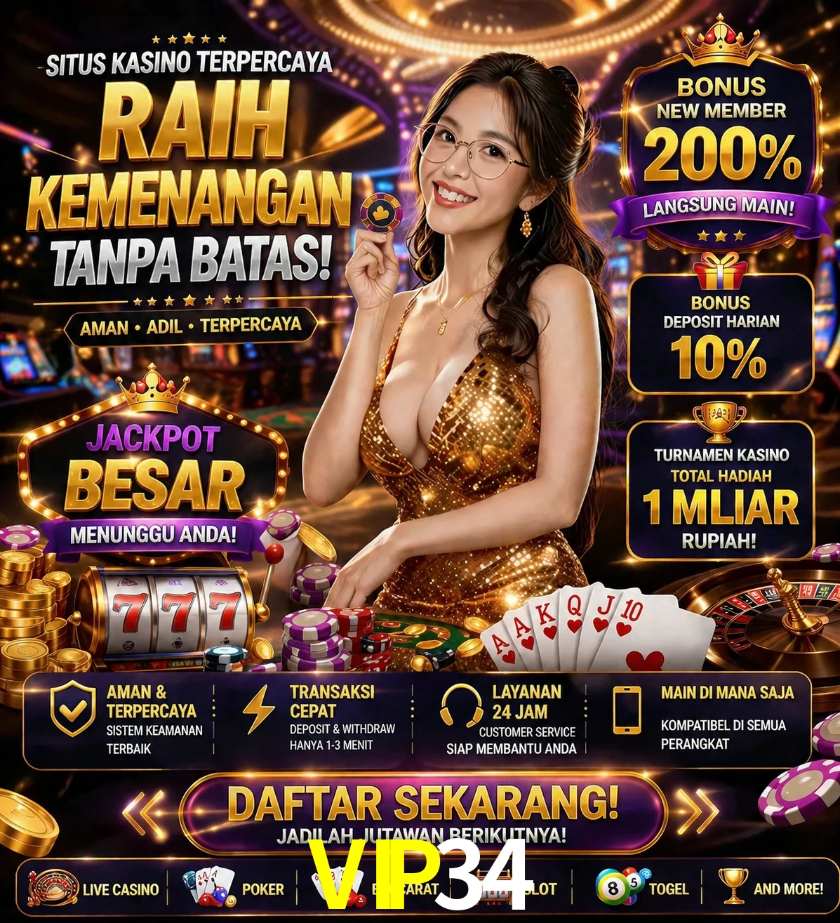 Roleta e blackjack VIP34